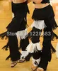 Arrivée Noir Rouge Violet Bleu Blanc Danse Latine Salsa Femme Pantalon Filles Tango Costumes Fringe Vêtements / Samba