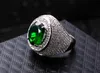 Мода - кольцо и быстрая доставка! 18K Золотые кольца с большим зеленым / прозрачным и синим каменным хрустальным кольцам Циркония Ювелирные изделия Роскошное кольцо