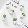 Cactus Fridge Magnets Cute Succulent Plant Magnet Button Cactus Refrigerator Message Sticker Magnet 6Pcs/Set