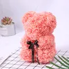 25cm 17 couleurs Creative Teddy Bear Fleurs PE Rose Flower Party Décoration de mariage Romantic Valentines Day Cadeaux Red Pink4464104