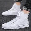 Segeltuchschuhe Herren High Top Schuhe Herren Studenten Mode Atmungsaktive Freizeitschuhe Männer Tägliches Kleid Gummi Weiche Sohle