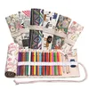 12 Roll School Pencil Bag Canvas Pen Curtain Large Capacity Pencil Bag Painter Student Roll Pen Bag