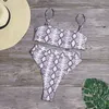 Solide Hohe Taille Bikini Set Sexy Leopard Bikinis Frauen Schlange Drucken Badeanzug Badeanzug 2020 Neue Bademode Sommer Beachwear