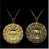 قلادة مجوهرات القراصنة القراصنة Aztec Gold Coin Netclace Men's Skull Neclace223S