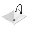 Bathroom Sinks Geometry Design Ceramic Vessel Art Modern Black White Washing Basin Bowl With Drain Soft Hose For Lavatory