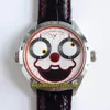 Tw v3s edição konstantin chaykin joker fase da lua mostrador branco nh35a relógio mecânico automático masculino gravata borboleta designer de couro 272v