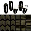 NA011 Gold Metal 3D Nail Stickers Stripes Wave Line DIY Nail Art Sticker Manicure Adhesive Decal Water Slide Nail Tips Stickers