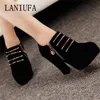 Femmes Nouveau 10,5 cm Hauts High Heels Chaussures Spring Summer Femmes Casual Zip Round Toe Pompes Mariage Chaussure