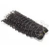 Cuticola peruviana dei capelli allineata Testa piena nera naturale Vergine 120g 140g 160g Clip riccia crespa personalizzata per il cliente nell'estensione dei capelli