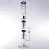 Narghilè da 17,9 pollici 2 strati Fungo nero Inline Perc Bruciatore di olio Bong in vetro con ciotola da 18 mm per fumare