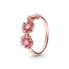 2020 New Spring Rose Pink Daisy Flower Trio Rings for women wedding ring 925 Sterling Silver whole Jewelry 188792C013898927