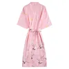 Casual Dress Silk Sleepwear For Women Sexy Robe Satin Sleepwear Nightrowns Ropa de Mujer Printing Dresses Womens Long Bridesmaid B267L