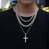 Hip Hop Vierkante CZ Steen Instelling Bling Iced Out Hangers Ketting voor Mannen Rapper Sieraden Goud Zilver Ketting1655760