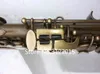 Nouvelle arrivée sans marque peut logo personnalisable Saxophone Soprano Instruments en laiton Surface en cuivre antique B Sax plat avec étui à embout