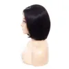 Perucas de cabelo humano de renda curta perucas brasileiras virgem brasileira 4 * 4 laço pré arrancado cor natural 180 densidade bob peruca para mulheres negras