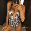 Fashion-Long Strap Wrap Around 2019 Kvinnor Badkläder One Piece Baddräkt Kvinnlig Bather Leopard Tryckt Baddräkt Strand Swim Lady V852