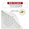 Güneş X5 Max 80W Tırnak Kurutucu Kurutma için Tüm Jel Polonyalı UV LED LEG lambası LCD'li LCD Ekran 45 PCS LEDS Buz Lambası2180548