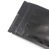 100 stks Retail Warmte Afdichtbare Rits Top Poeder Voedsel Opslag Verpakking Tas Glanzende Zwarte Aluminium Folie Zip Lock Plastic zakken Pouch