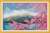 Monte Fuji Japão cenário home decor pintura a óleo, Handmade Cross Stitch Bordado conjuntos de costura contados impressão sobre tela DMC 14CT / 11CT