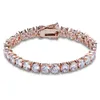 Bracelet de chaîne de tennis plaqué or 18 carats Hip Hop Zircon 2 5-6 mm diamant glacé à une rangée pour hommes femmes chaînes cubaines rappeur Jewel219d
