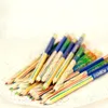 10 pçs / lote cor arco-íris crianças de madeira 4 em 1 lápis colorido graffiti desenho pintura ferramentas1