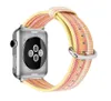 Apple Watch Series 4 3 2 1 화려한 무지개 가죽 밴드 팔찌 iWatch 벨트에 대한 정품 가죽 스트랩 38mm 42mm 44mm 40mm