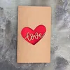 Doğum tebrik kartı kraft kağıdı oyuk aşk zarf ile yeni yıl kartları doğum günü Sevgililer Anneler Günü gül
