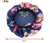 Vrouwen Lange Haarverzorging Satijn Floral Print Bonnet Cap Nacht Slaap Hoed Zijde Cap Hoofd Wrap Elastische Zachte Bloem Zijde Haar Bonnet Headwrap