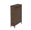 Sales!!! Free shipping Wholesales Brown Narrow Dresser Vertical Storage Unit +4 Fabric Drawers Slim Storage Tower