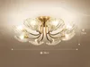 Lustre moderne plafonnier luminaire en cristal pendentif forme de fleur plafonnier allée porche lampe chambre salon MYY