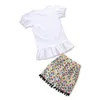 Kız bebekler Kıyafetler INS Çocuk Gömlek Şort 2adet takımları Kısa Kollu Kız Giyim Seti Yaz Çocuk Giyim 4 Toptan DHW2654 Tasarımları