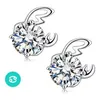 Luxo Doze constelações de Prata banhado Brincos CZ Cubic zirconia diamante Zodíaco Brincos Para mulheres Senhoras moda Jóias Presente