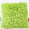 Novos travesseiros curtos sólidos Faux Fur Fur Shaggy Almofada de Pelúcia Macio Luxo Quente Lançamento Pillowcase Cadeira de Casa Cintura Decoração Decorativa