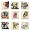 Painted Pillow Case Dog seat Cushion Cover Square pillowcase watercolor linen Throw Pillow Cover for Car Chair office sofa Home decorations