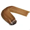 Seamless Pu Clip In 150g blonde Natural Brown Straight Cuticle Aligned Remy Virgin Human Hair Extension, free shipping