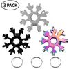 18 in 1 Snowflake Multitdool da viaggio per esterni Campeggio multifunzione EDC Keyring in acciaio inossidabile Strumento tattico Multitool Kimter1885999