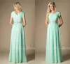 Beaded Mint Green Bridesmaid Dresses 2020 Modest A-Line Chiffon Formal bohemian country Maid of Honor Dress Wedding Guest Gown