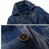 Männer Denim Jacke Frühling Herbst Casual Schwarz Blau Mantel männer Dünne Outwear Jacken Business Tragen 5XL Solide Baumwolle Mann mäntel Hombre