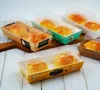 Ectangular Bread Cake Sandwich Snack Wrapping Boxes med klart plastlock Engångs kartongförpackningslåda för fest s