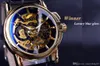 Winner-relojes mecánicos de lujo para hombre, serie Navigator, de pulsera, dorados, con esqueleto, 2022