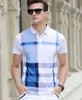 Men Plaid Polo T Shirt UK Fashion Short Sleeve England Casual Polos Homme Classic Slim Fit GB London Mens TShirts Blue Red6750473