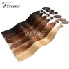 Brazilian Stick I Tip Flat Tip Double Drawn 100g 1g/s Pre Bonded Black Brown Blonde Straight Remy Unprocessed Virgin Human Hair Extensions