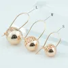 Dangle Earrings Women Good Quality Earring Smooth Ball 585 Gold Color Jewelry