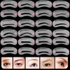 24 pièces ensemble de pochoirs à sourcils réutilisables sourcils bricolage Guide de dessin style façonnage toilettage modèle carte maquillage facile Kit de beauté