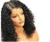 Europa och USA: s afrikanska peruk liten lockig hårhuva 35 cm naturlig färg spets framkant266s