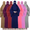 Müslüman Veil Başörtüsü Abaya 3 Parça Elbise Kadınlar İslam Dua Giysi Khimar Etekler Jilbab Tam Kapak Burqa Ramazan Arap Kaftan