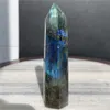 Baguette en pierre de labradorite naturelle, pierre de lune bleue, pointe de cristal, roche de guérison, cadeau, artisanat poli pour 9921592