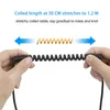 USB C için Samsung S8 S9 için 1.2M Bahar Coiled Çekilebilir USB Tip C Kablo Hızlı Şarj C Tipi Telefon Şarj USB C Kablo