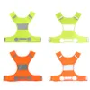 Night Reflective Vest Polyester Breathable Customizable Yellow Orange Short Design Running Cycling Sports Vest DH0648