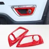 För Jeep Compass 2017 2018 röd färg främre dimma lampa lock ljus trim garnering överlägg panel ram bil styling accessor